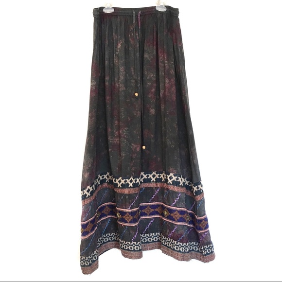 Blue Sky Boho Embroidered Maxi Skirt – Fair Trade – Size L NWT - Picture 1 of 7